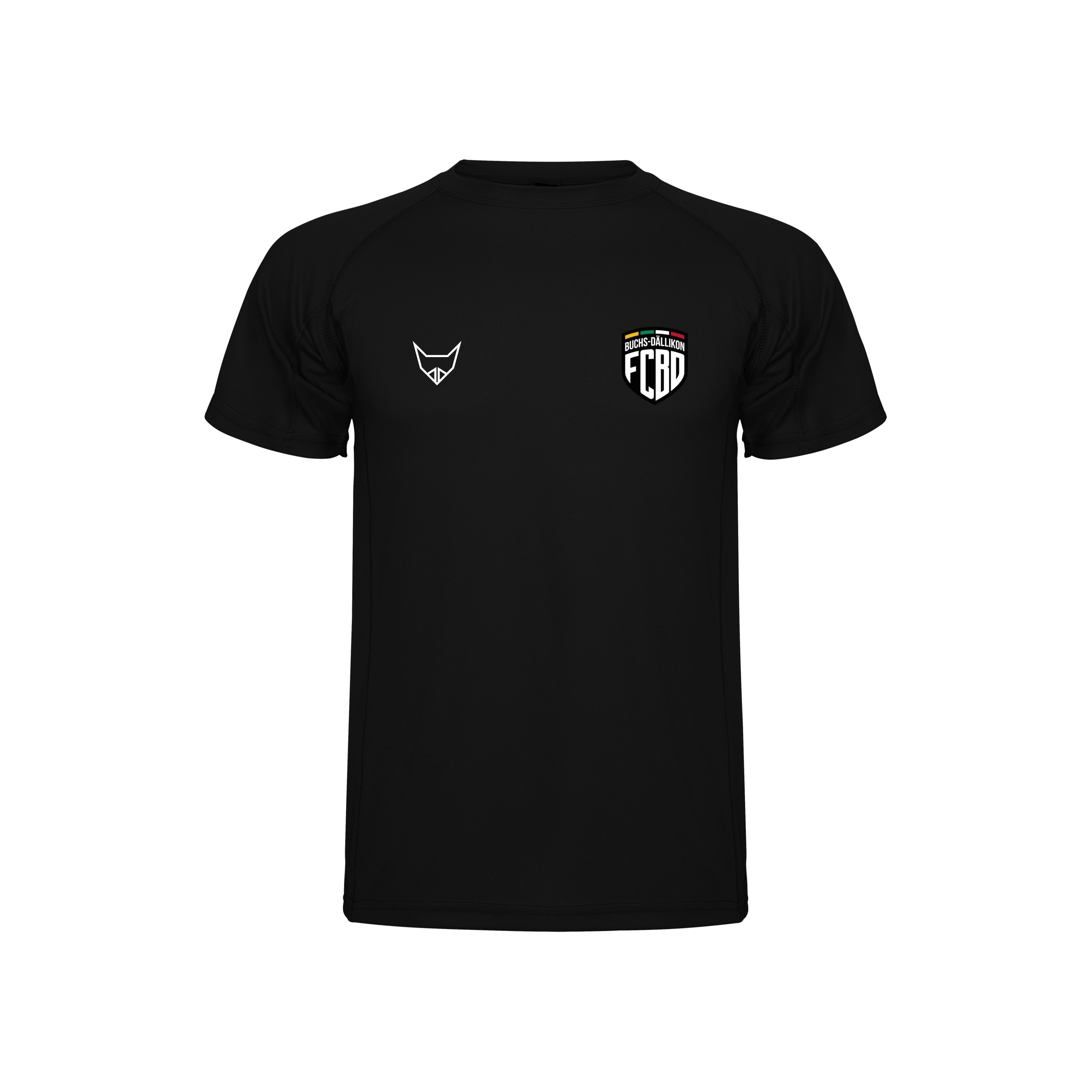 PRIMEo Shirt Jona, schwarzes Trainingsshirt aus Interlock-Gewebe mit FCBD Brustlogo und sportlich-eleganter Passform